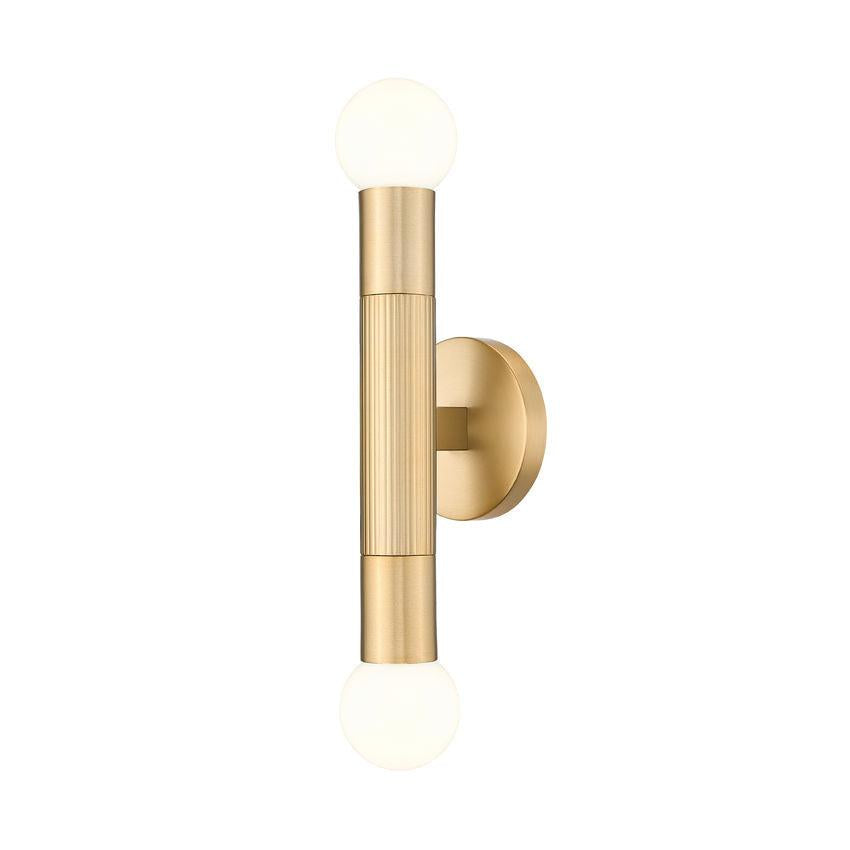 Z-Lite Stari 5" 2-Light Medium Base Modern Gold Steel Wall Sconce