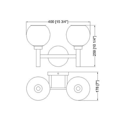 Z-Lite Sutton 2-Light Brushed Gold Steel Frame Clear Glass Shade Vanity Light