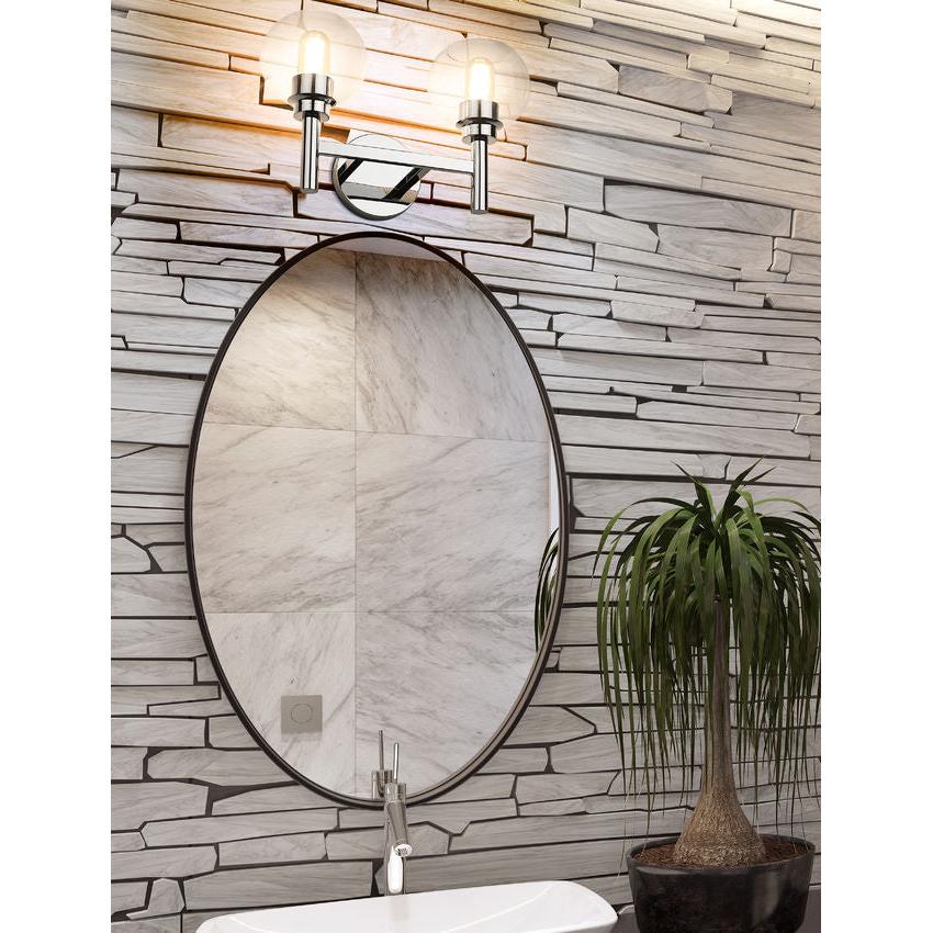 Z-Lite Sutton 2-Light Chrome Steel Frame Clear Glass Shade Vanity Light
