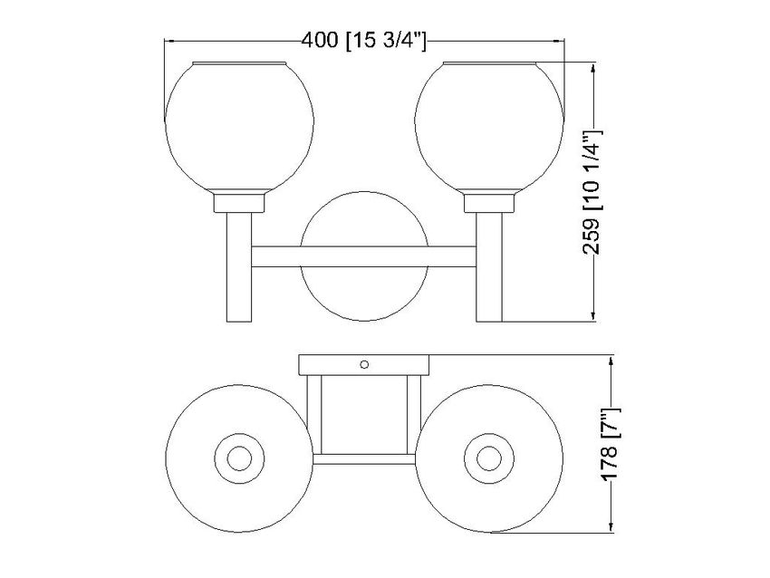 Z-Lite Sutton 2-Light Matte Black Steel Frame Clear Glass Shade Vanity Light