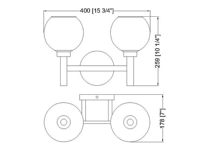 Z-Lite Sutton 2-Light Matte Black Steel Frame Clear Glass Shade Vanity Light