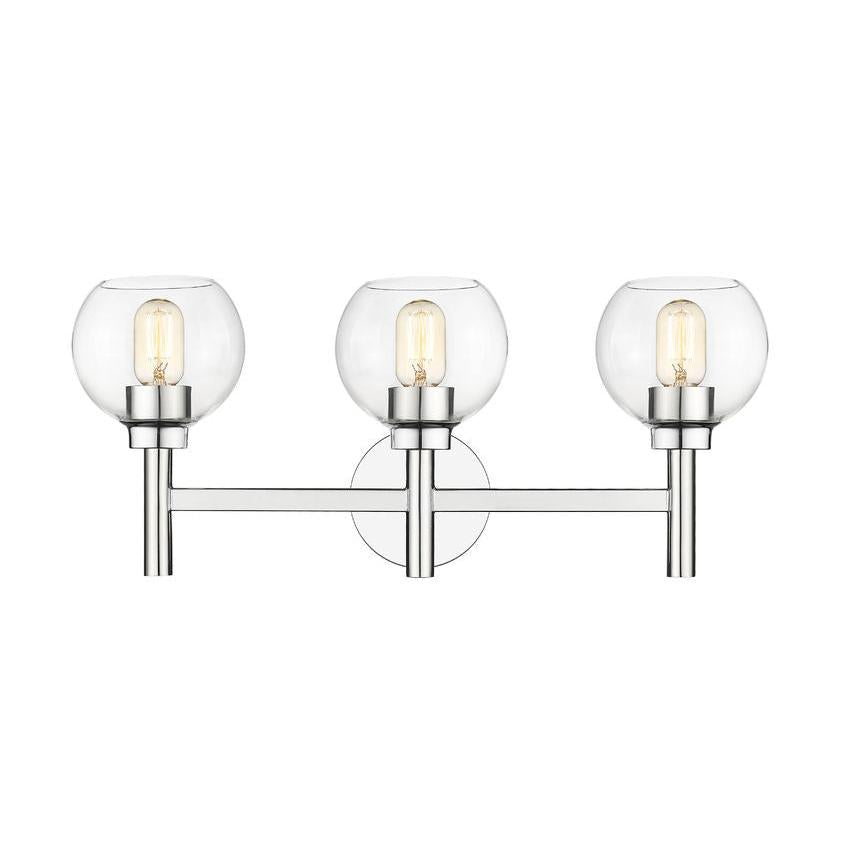 Z-Lite Sutton 3-Light Chrome Steel Frame Clear Glass Shade Vanity Light
