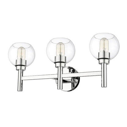 Z-Lite Sutton 3-Light Chrome Steel Frame Clear Glass Shade Vanity Light