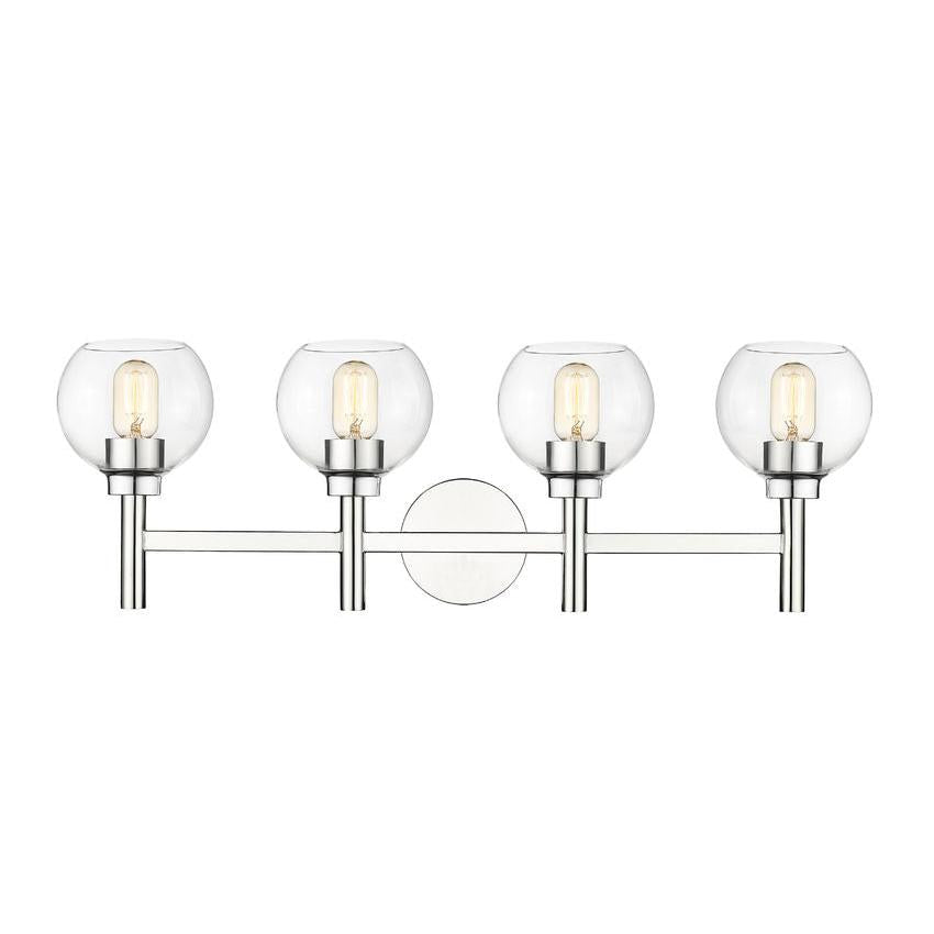 Z-Lite Sutton 4-Light Chrome Steel Frame Clear Glass Shade Vanity Light