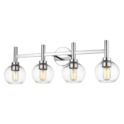 Z-Lite Sutton 4-Light Chrome Steel Frame Clear Glass Shade Vanity Light