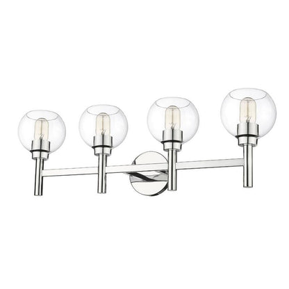 Z-Lite Sutton 4-Light Chrome Steel Frame Clear Glass Shade Vanity Light