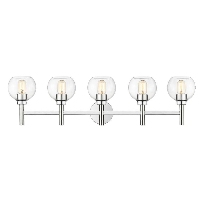 Z-Lite Sutton 5-Light Chrome Steel Frame Clear Glass Shade Vanity Light