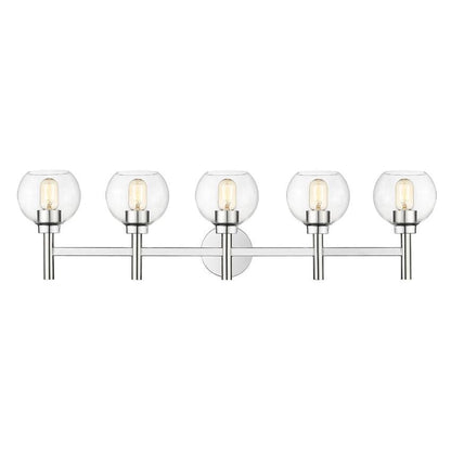 Z-Lite Sutton 5-Light Chrome Steel Frame Clear Glass Shade Vanity Light