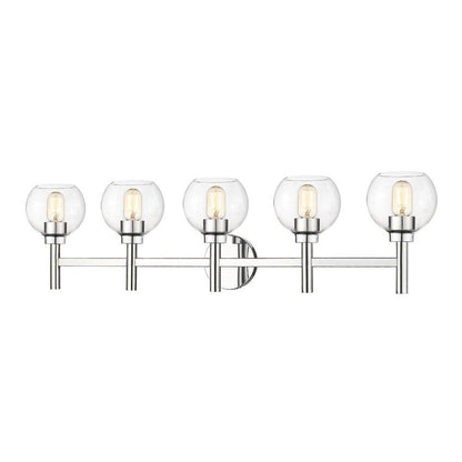 Z-Lite Sutton 5-Light Chrome Steel Frame Clear Glass Shade Vanity Light