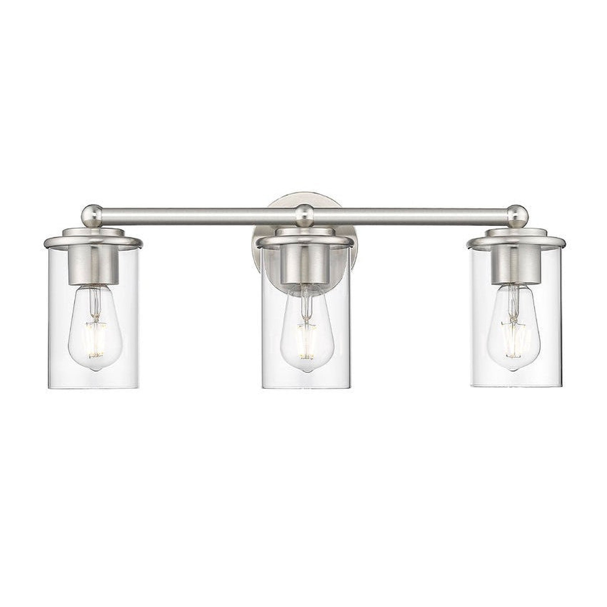 Z-Lite Thayer 23" 3-Light Brushed Nickel Steel and Clear Glass Shade Vanity Light