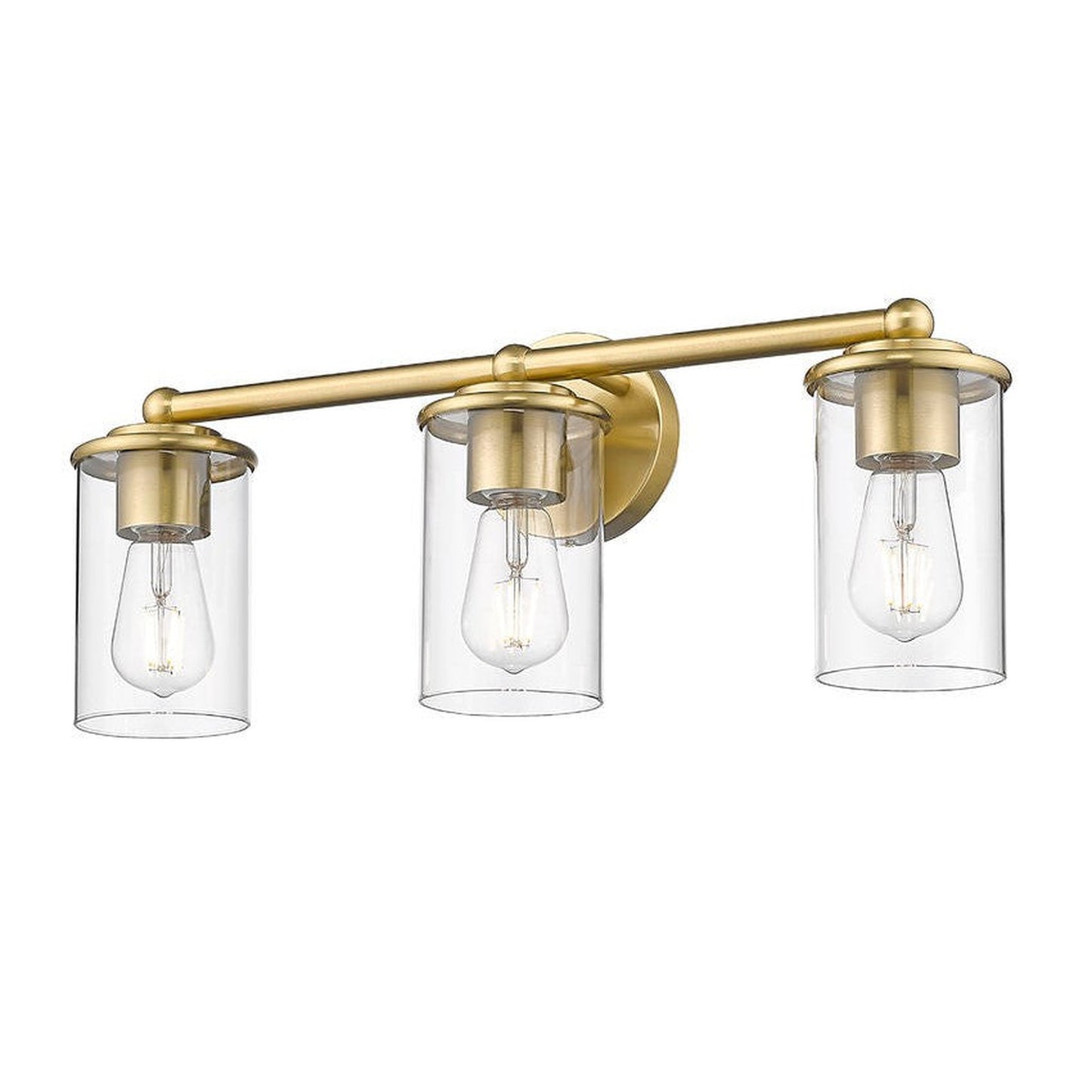 Z-Lite Thayer 23" 3-Light Luxe Gold Steel and Clear Glass Shade Vanity Light