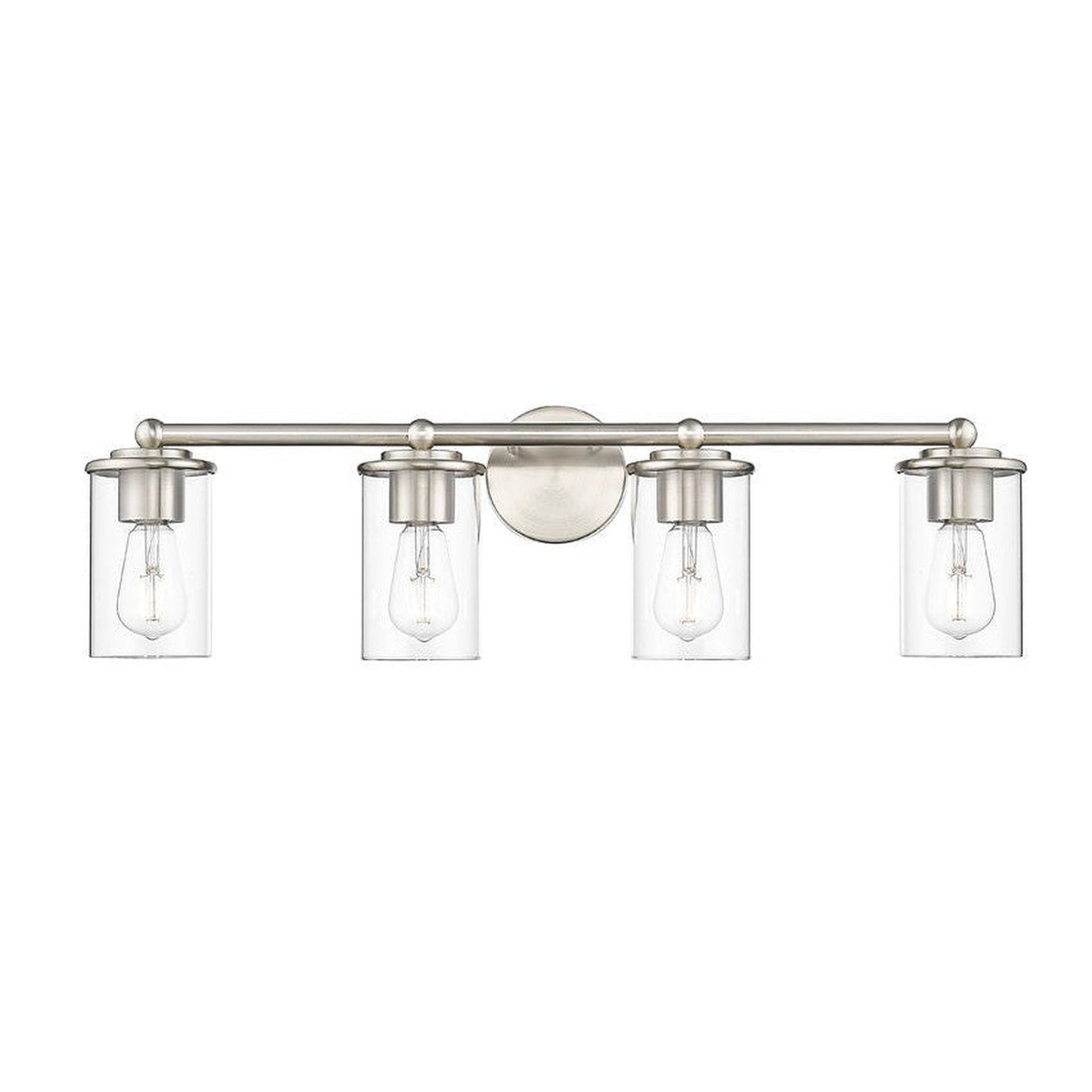 Z-Lite Thayer 31" 4-Light Brushed Nickel Steel and Clear Glass Shade Vanity Light