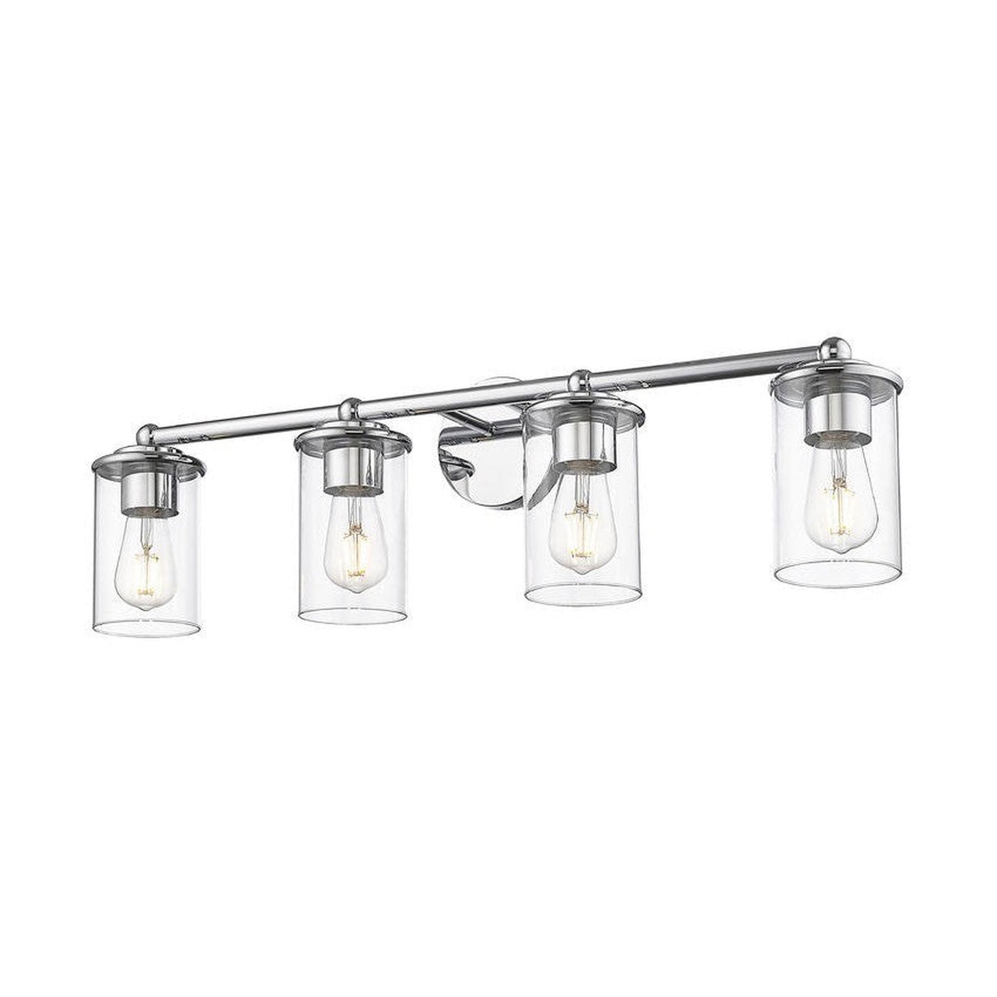 Z-Lite Thayer 31" 4-Light Chrome Steel and Clear Glass Shade Vanity Light