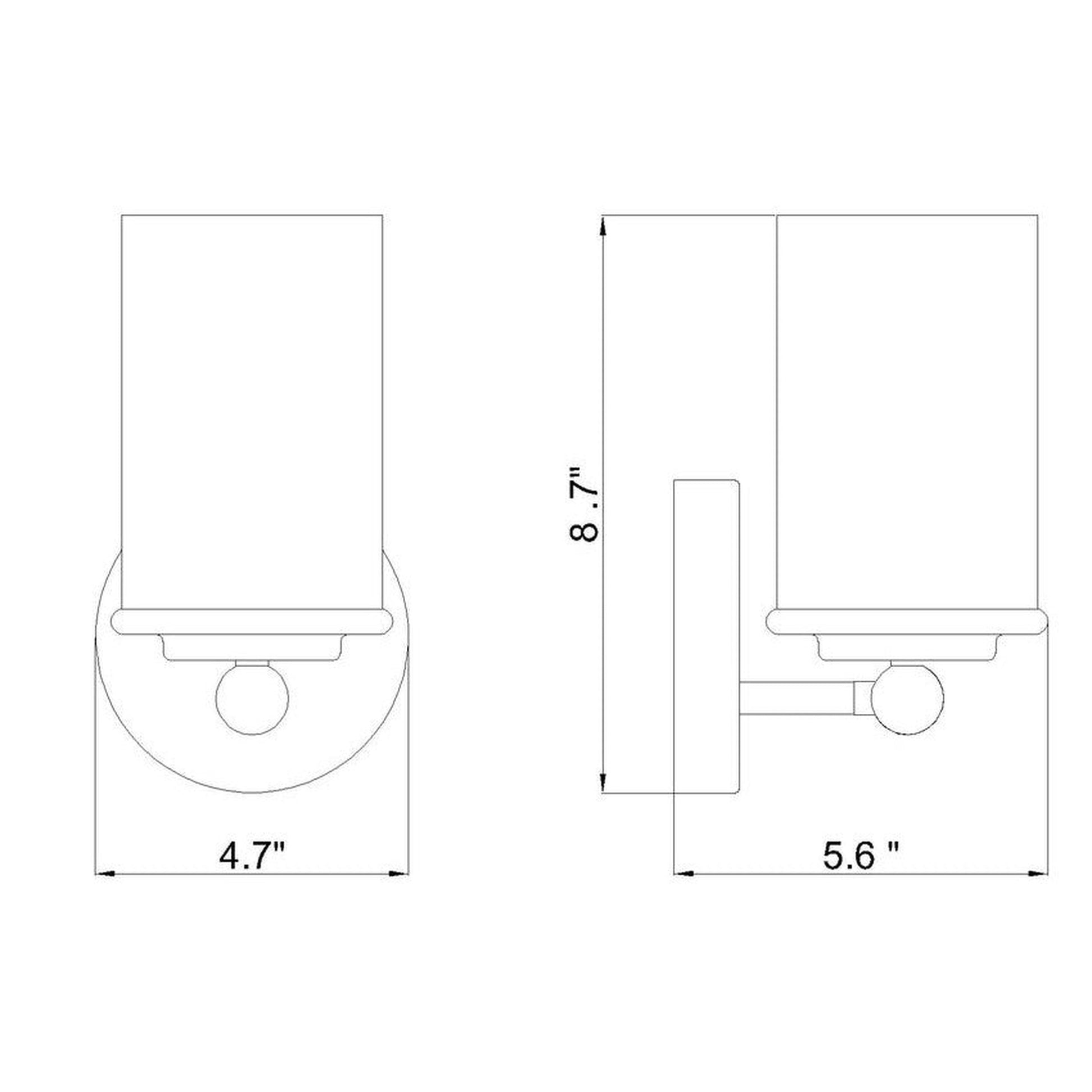 Z-Lite Thayer 5" 1-Light Matte Black Steel and Clear Glass Shade Wall Sconce