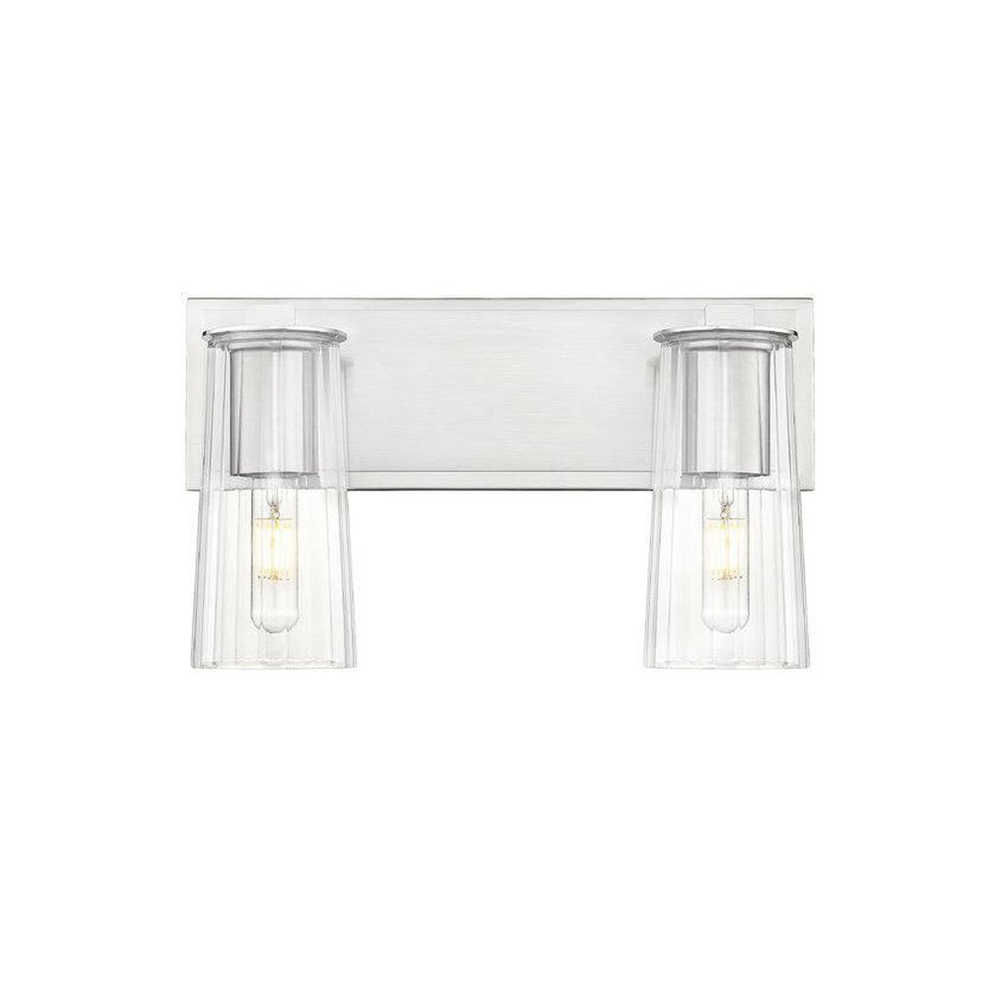 Z-Lite Titus 16" 2-Light Brushed Nickel Vanity Light With Clear Glass Shade