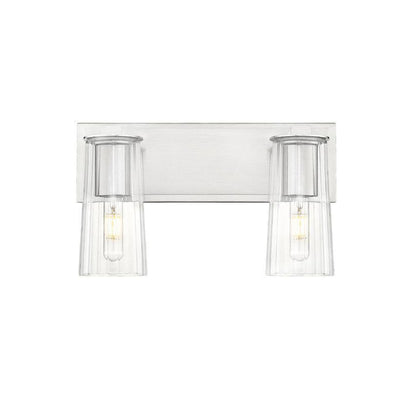 Z-Lite Titus 16" 2-Light Brushed Nickel Vanity Light With Clear Glass Shade