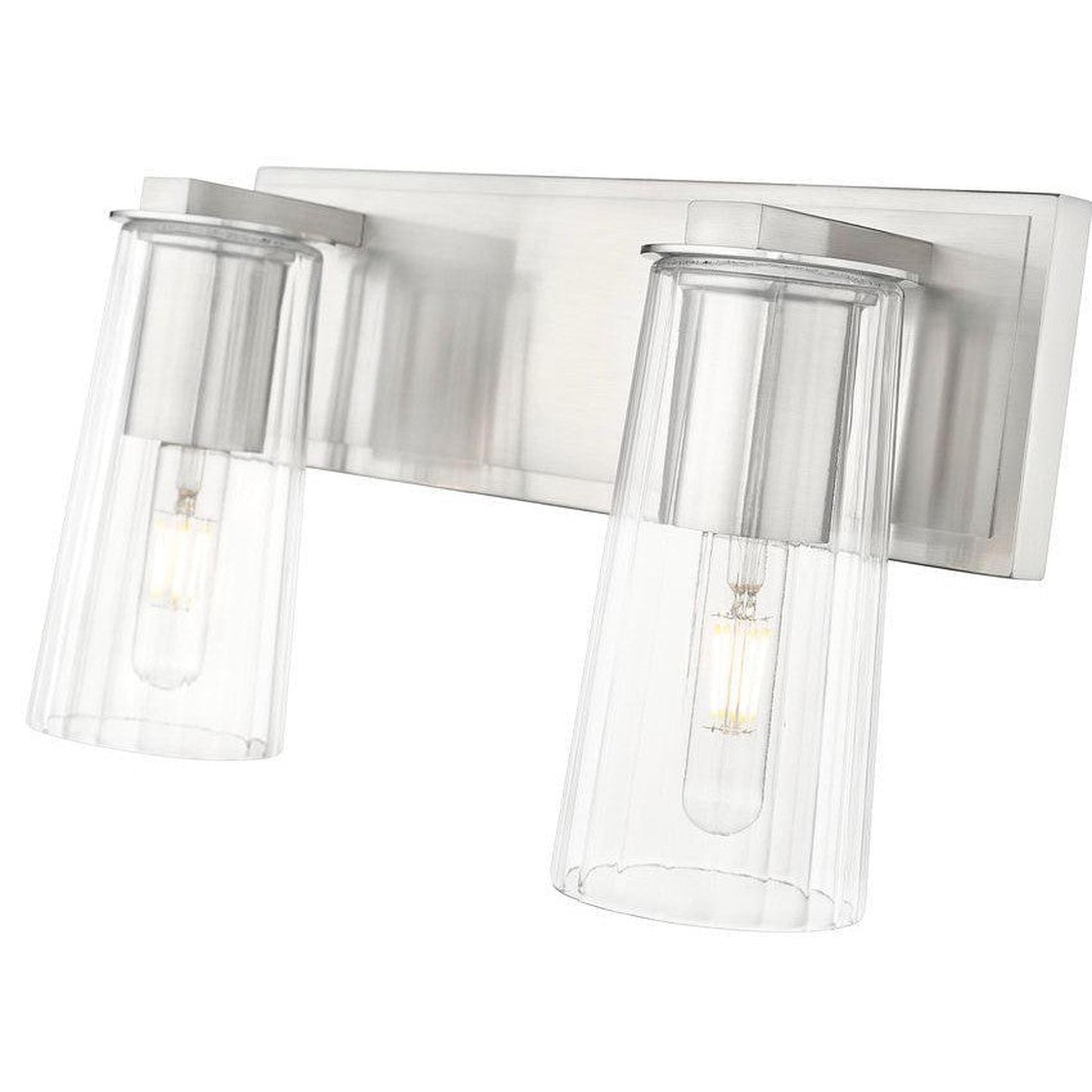 Z-Lite Titus 16" 2-Light Brushed Nickel Vanity Light With Clear Glass Shade