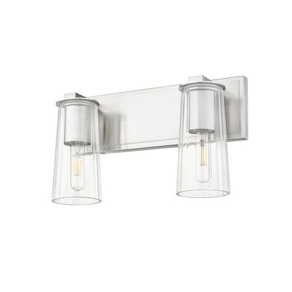 Z-Lite Titus 16" 2-Light Brushed Nickel Vanity Light With Clear Glass Shade