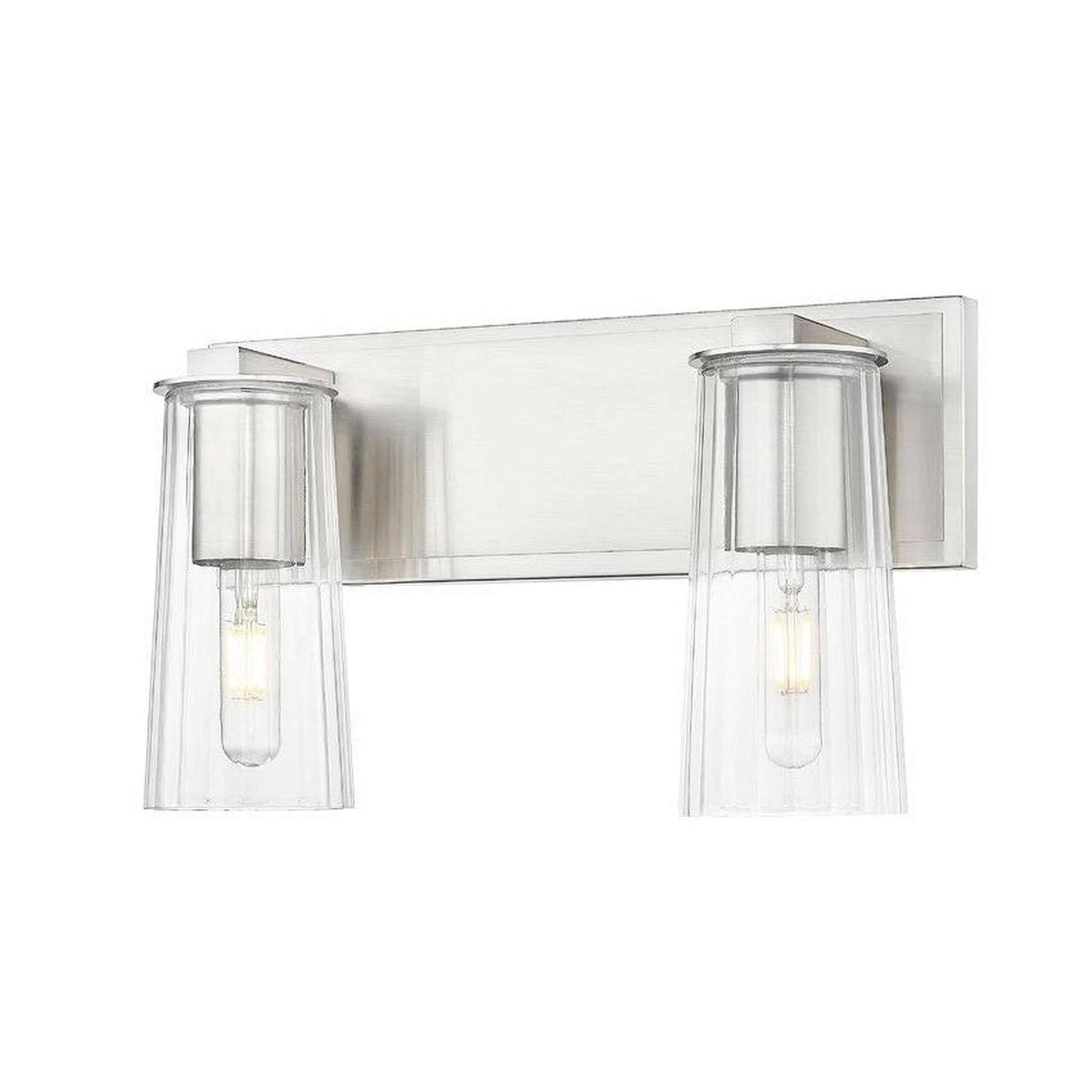 Z-Lite Titus 16" 2-Light Brushed Nickel Vanity Light With Clear Glass Shade