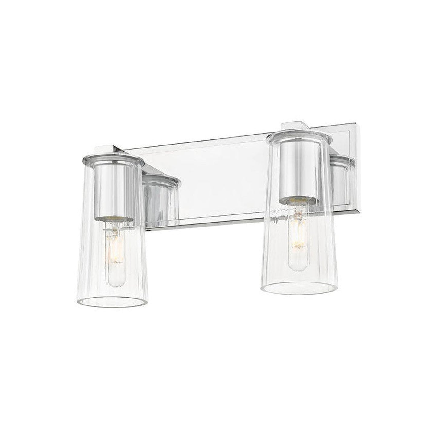 Z-Lite Titus 16" 2-Light Chrome Vanity Light With Clear Glass Shade