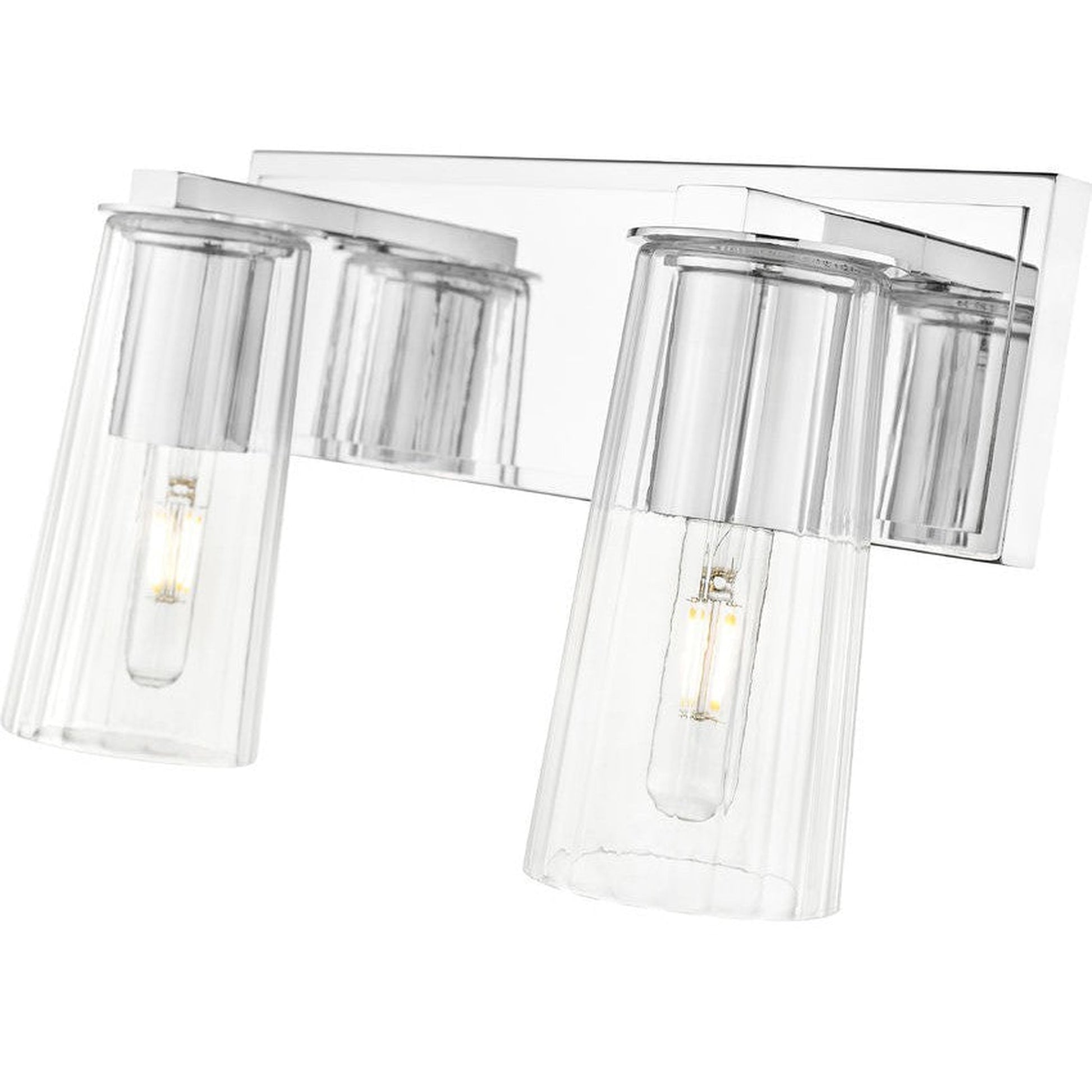 Z-Lite Titus 16" 2-Light Chrome Vanity Light With Clear Glass Shade