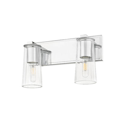 Z-Lite Titus 16" 2-Light Chrome Vanity Light With Clear Glass Shade