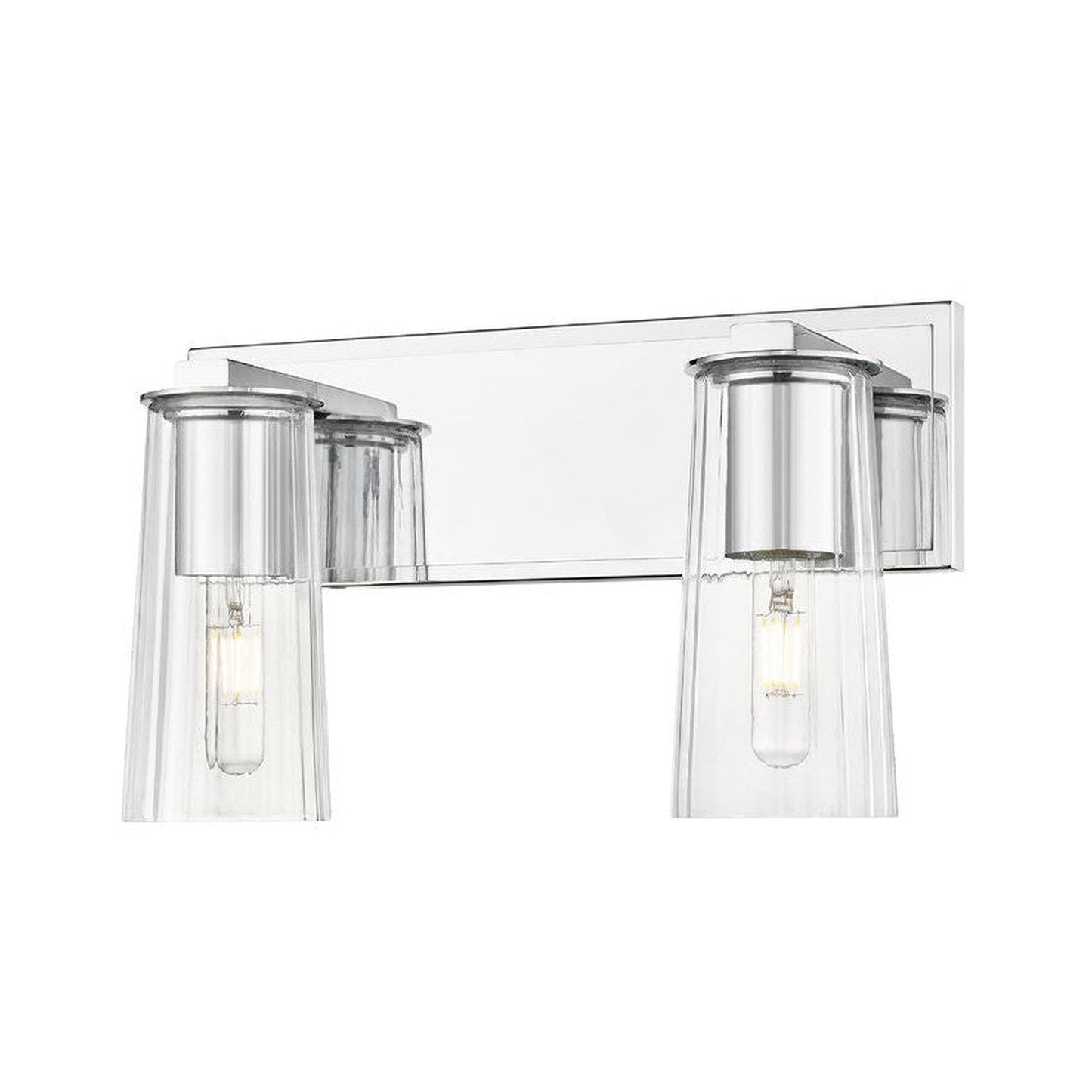 Z-Lite Titus 16" 2-Light Chrome Vanity Light With Clear Glass Shade