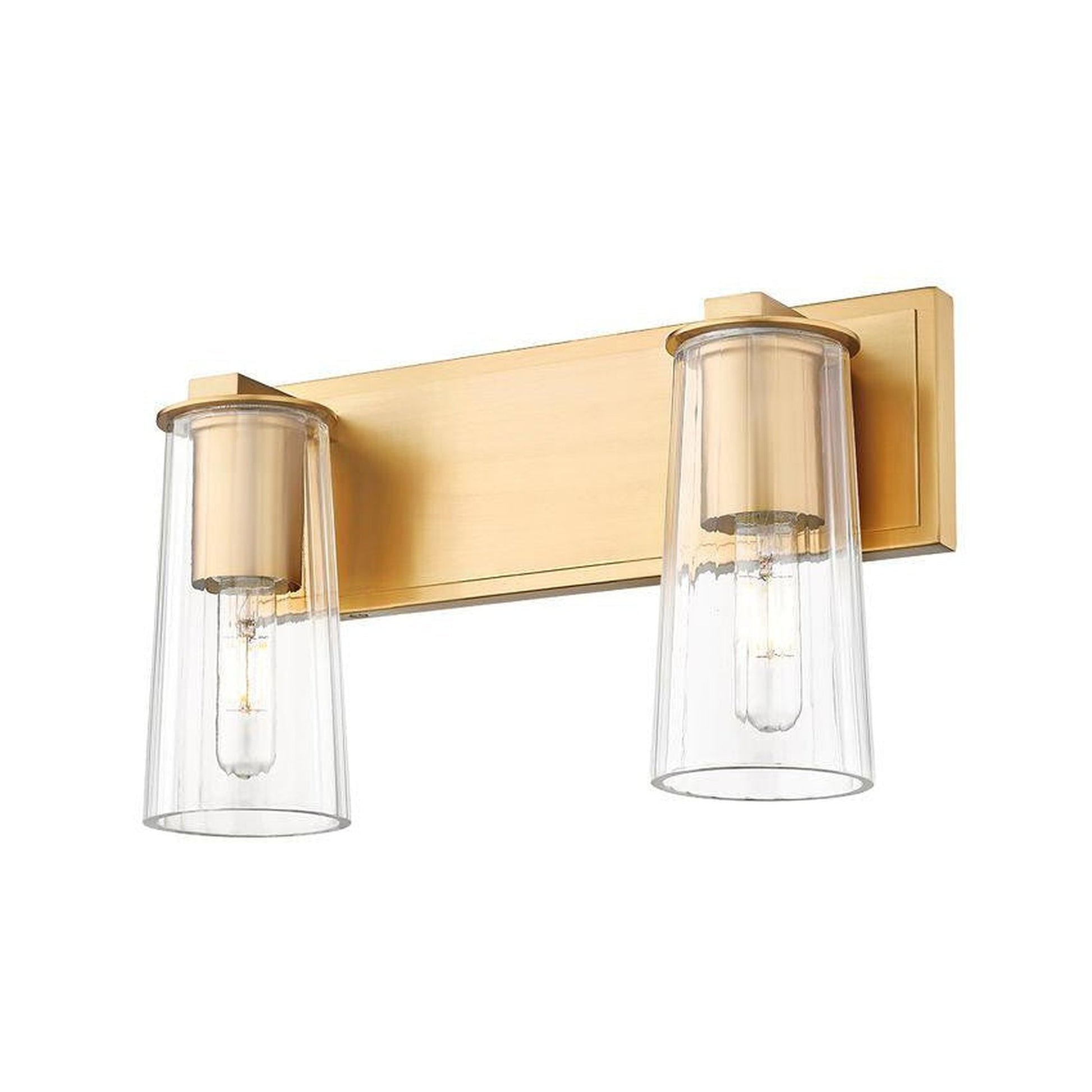 Z-Lite Titus 16" 2-Light Modern Gold Vanity Light With Clear Glass Shade