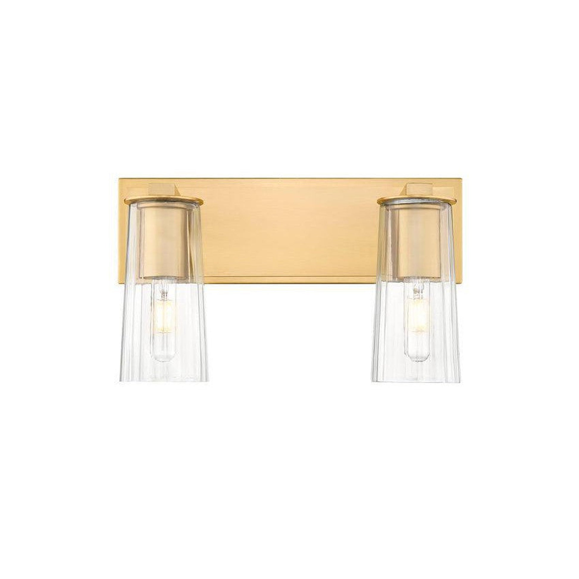 Z-Lite Titus 16" 2-Light Modern Gold Vanity Light With Clear Glass Shade