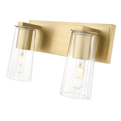 Z-Lite Titus 16" 2-Light Modern Gold Vanity Light With Clear Glass Shade