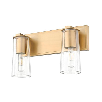 Z-Lite Titus 16" 2-Light Modern Gold Vanity Light With Clear Glass Shade