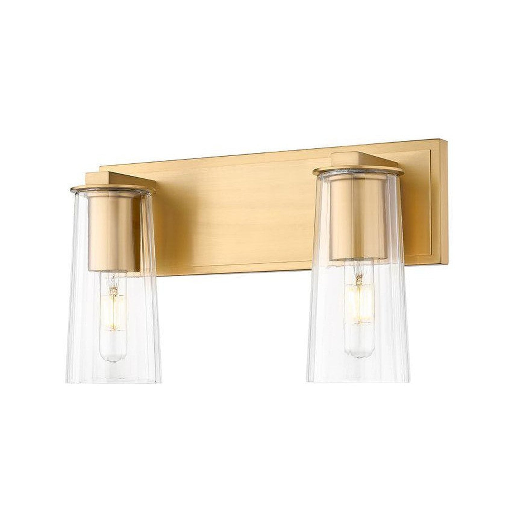 Z-Lite Titus 16" 2-Light Modern Gold Vanity Light With Clear Glass Shade