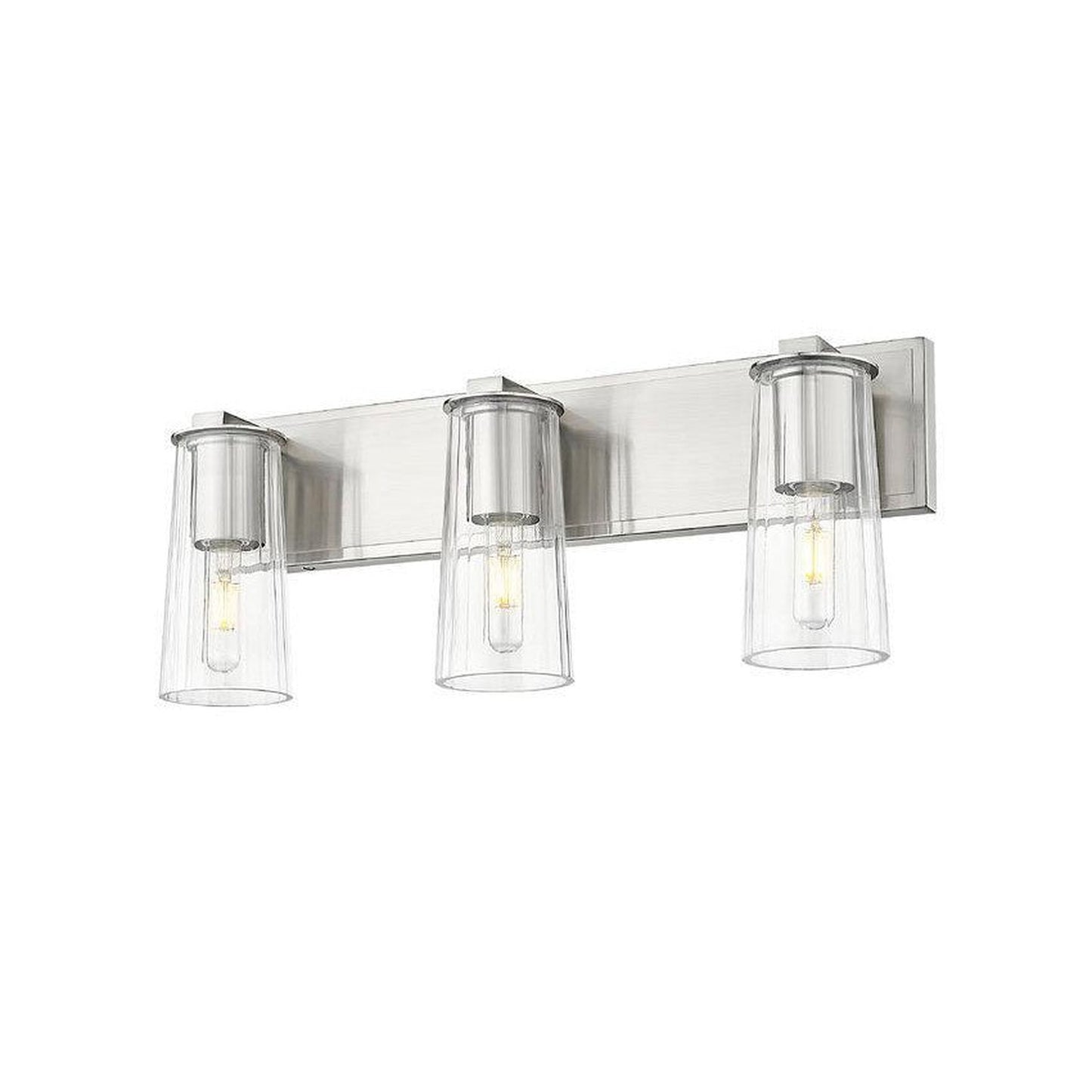 Z-Lite Titus 24" 3-Light Brushed Nickel Vanity Light With Clear Glass Shade