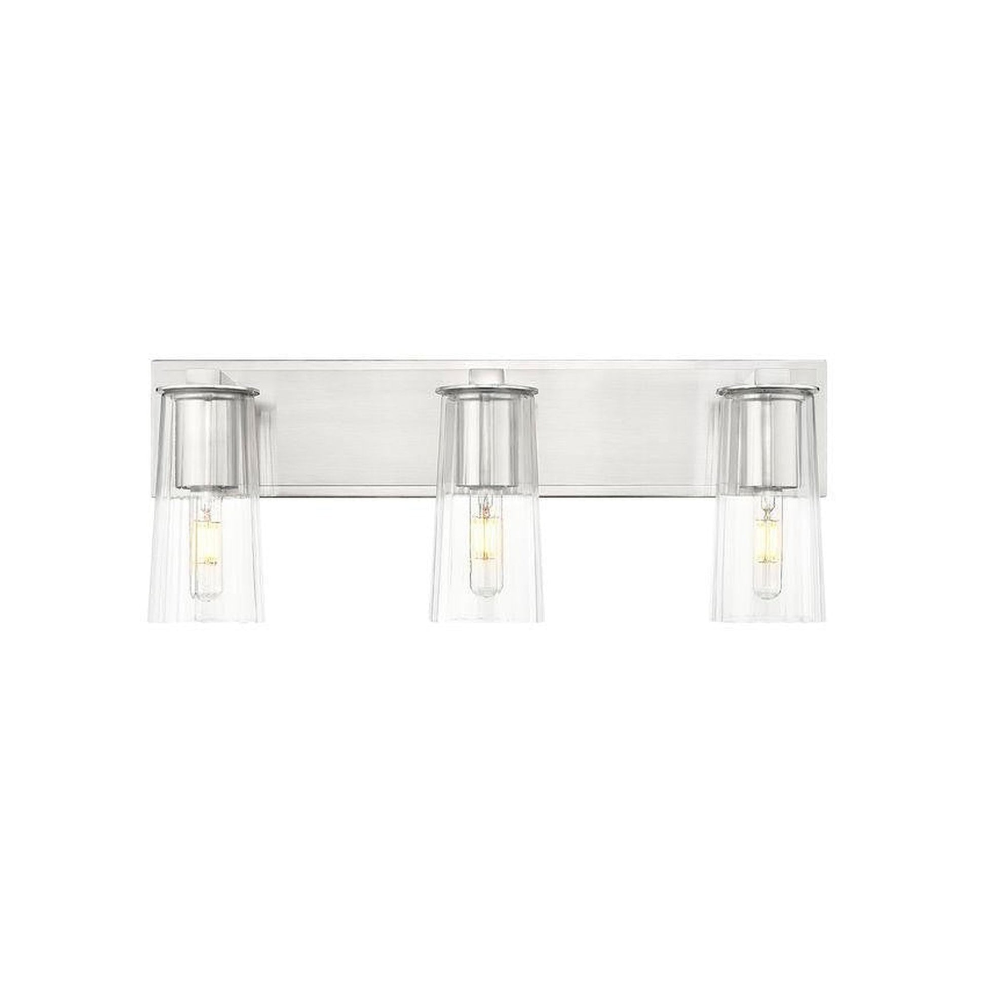 Z-Lite Titus 24" 3-Light Brushed Nickel Vanity Light With Clear Glass Shade