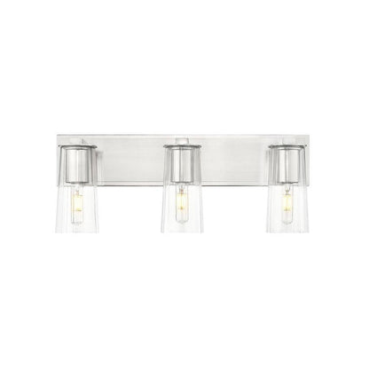 Z-Lite Titus 24" 3-Light Brushed Nickel Vanity Light With Clear Glass Shade