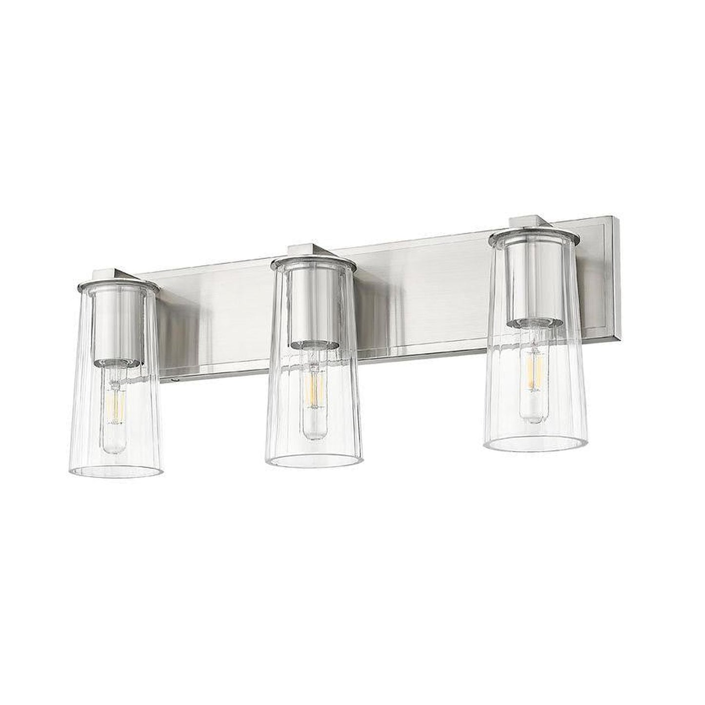 Z-Lite Titus 24" 3-Light Brushed Nickel Vanity Light With Clear Glass Shade