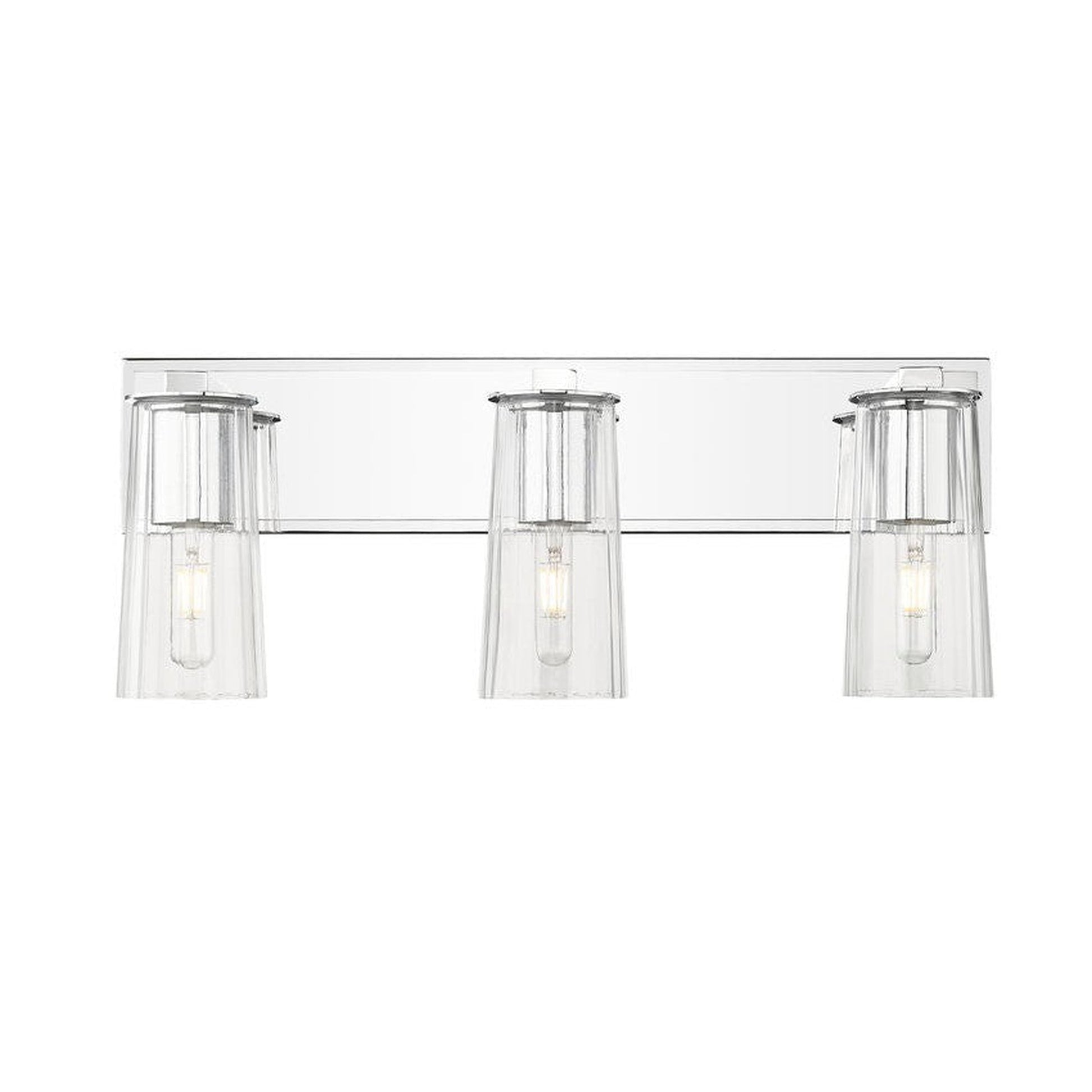 Z-Lite Titus 24" 3-Light Chrome Vanity Light With Clear Glass Shade