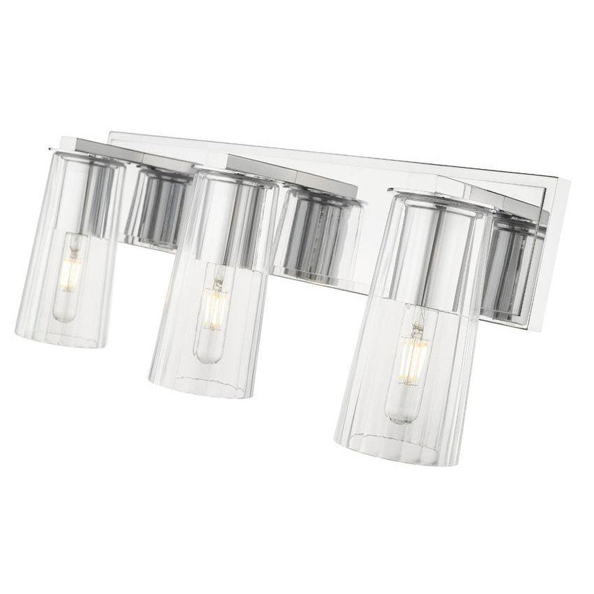 Z-Lite Titus 24" 3-Light Chrome Vanity Light With Clear Glass Shade