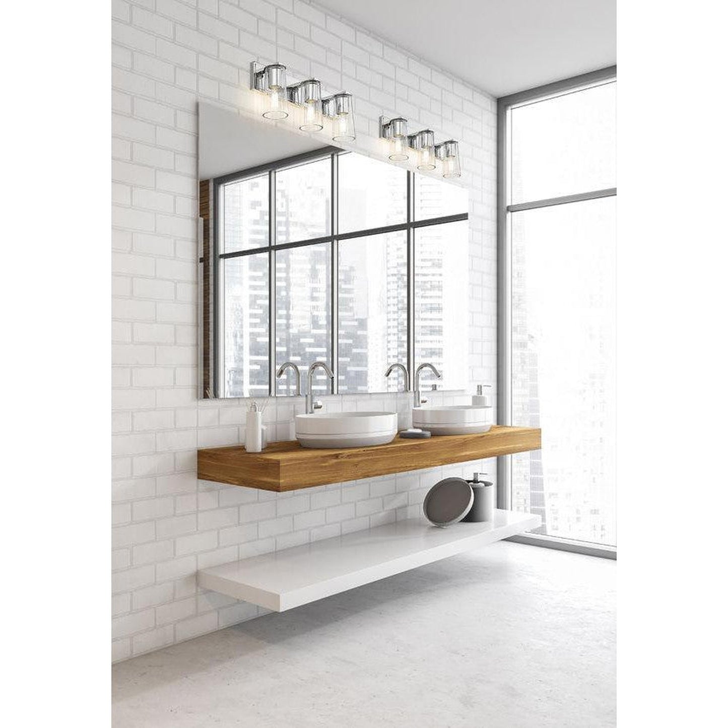 Z-Lite Titus 24" 3-Light Chrome Vanity Light With Clear Glass Shade