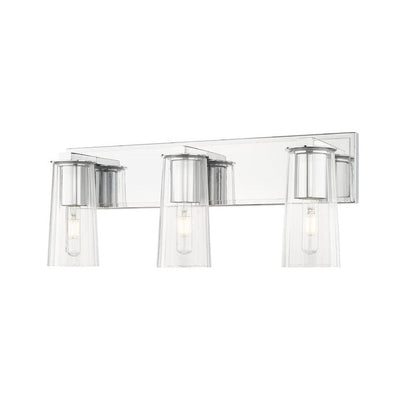 Z-Lite Titus 24" 3-Light Chrome Vanity Light With Clear Glass Shade