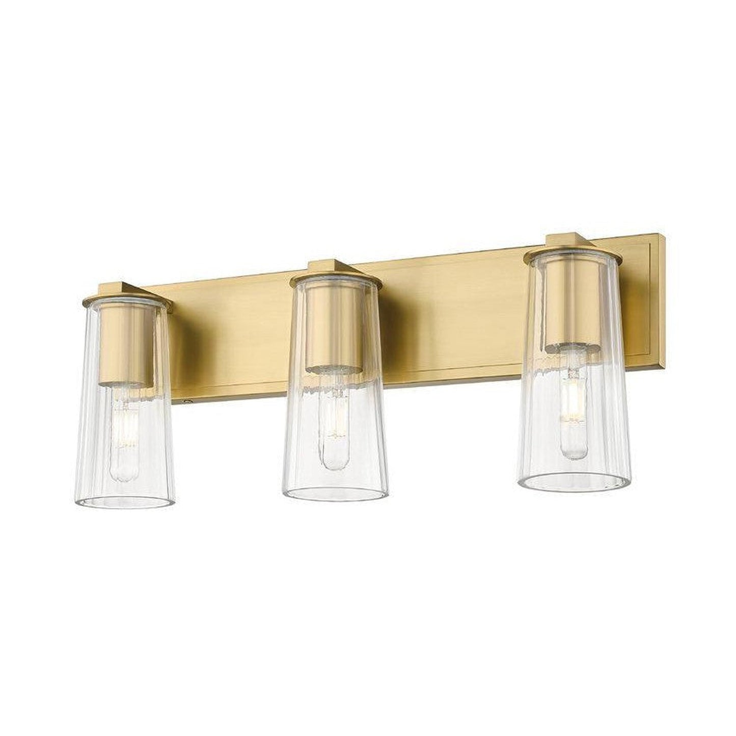 Z-Lite Titus 24" 3-Light Modern Gold Vanity Light With Clear Glass Shade