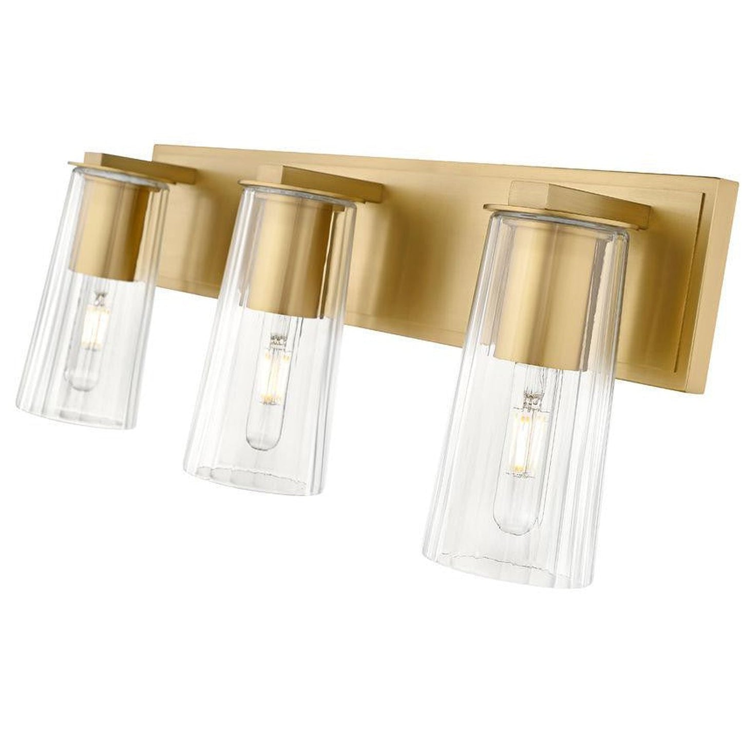 Z-Lite Titus 24" 3-Light Modern Gold Vanity Light With Clear Glass Shade