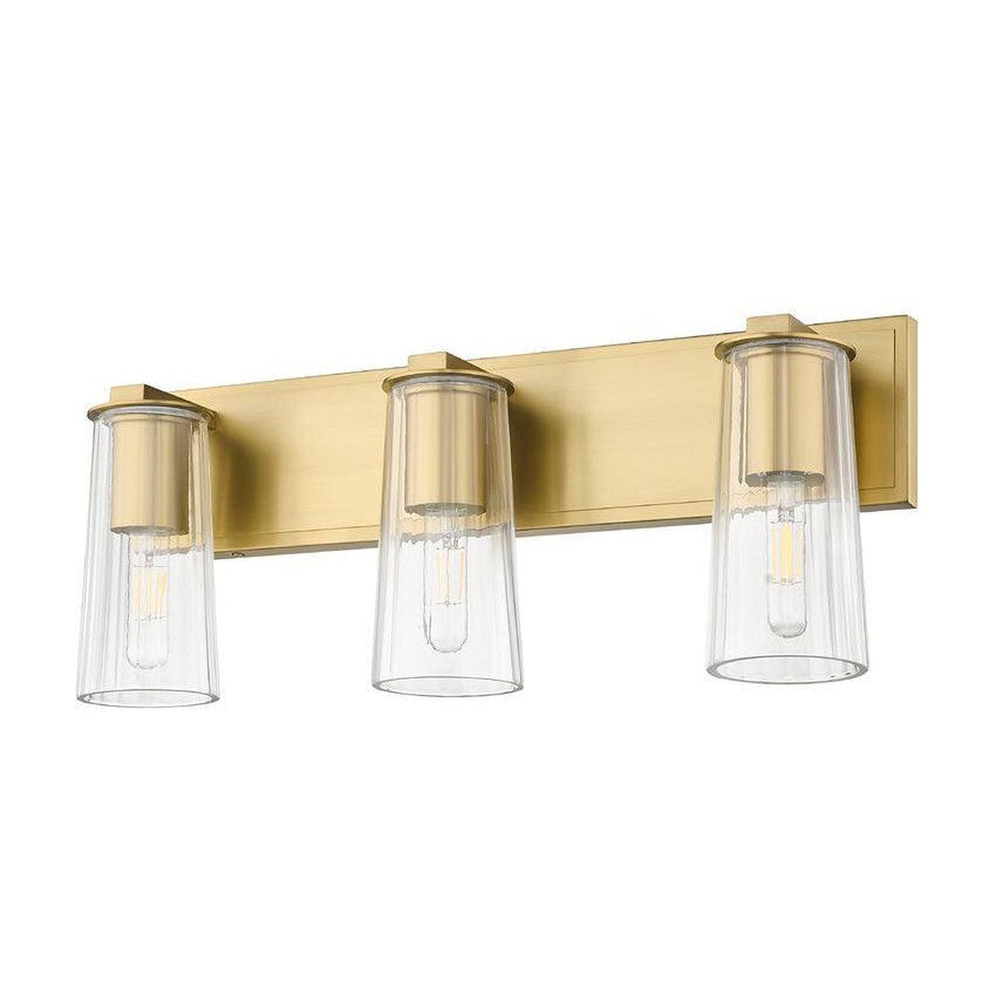 Z-Lite Titus 24" 3-Light Modern Gold Vanity Light With Clear Glass Shade