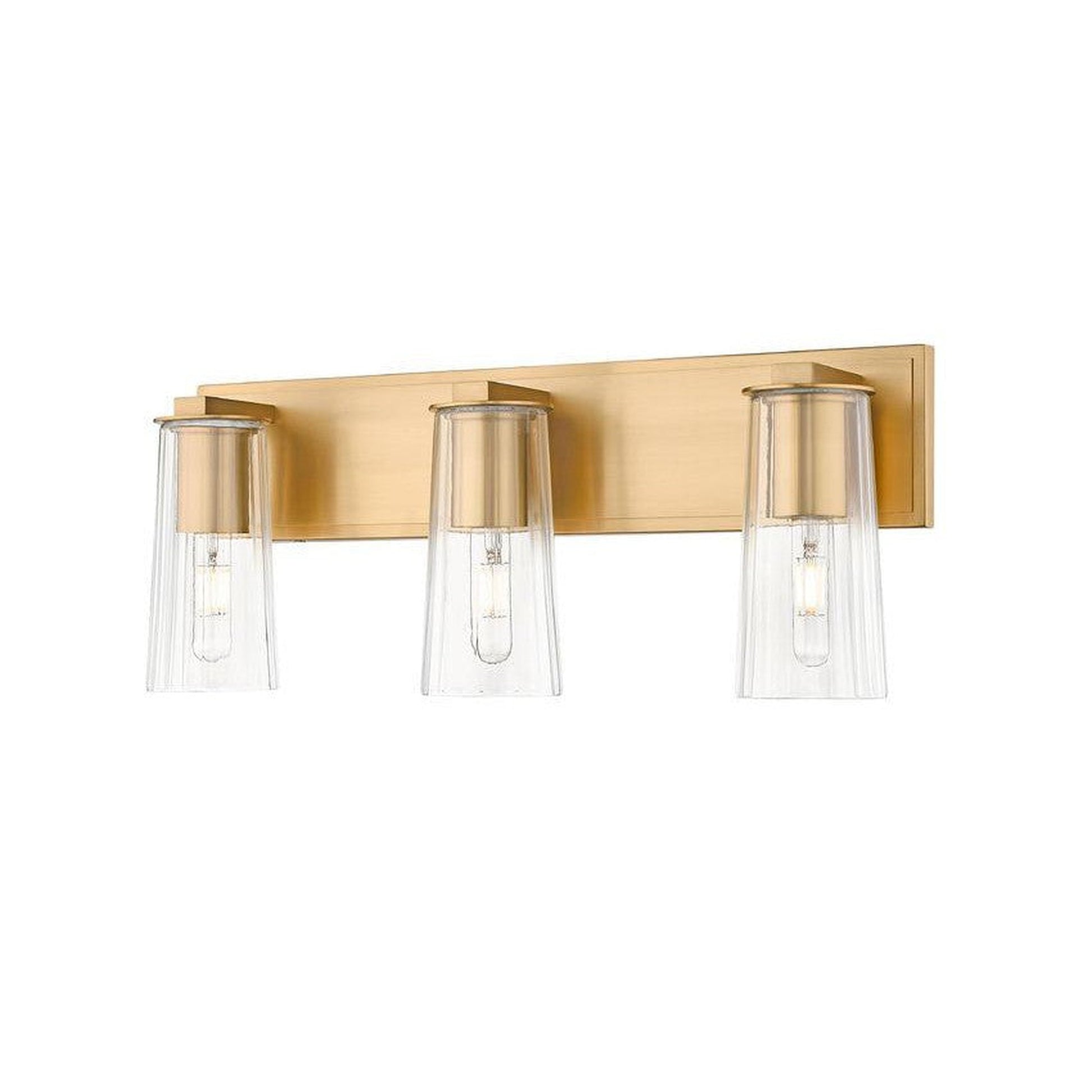 Z-Lite Titus 24" 3-Light Modern Gold Vanity Light With Clear Glass Shade