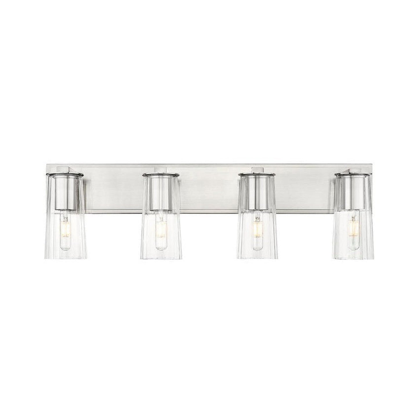 Z-Lite Titus 32" 4-Light Brushed Nickel Vanity Light With Clear Glass Shade