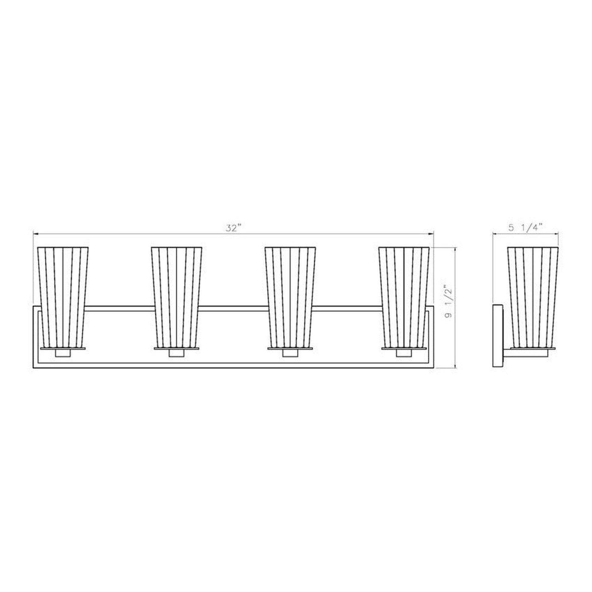 Z-Lite Titus 32" 4-Light Brushed Nickel Vanity Light With Clear Glass Shade