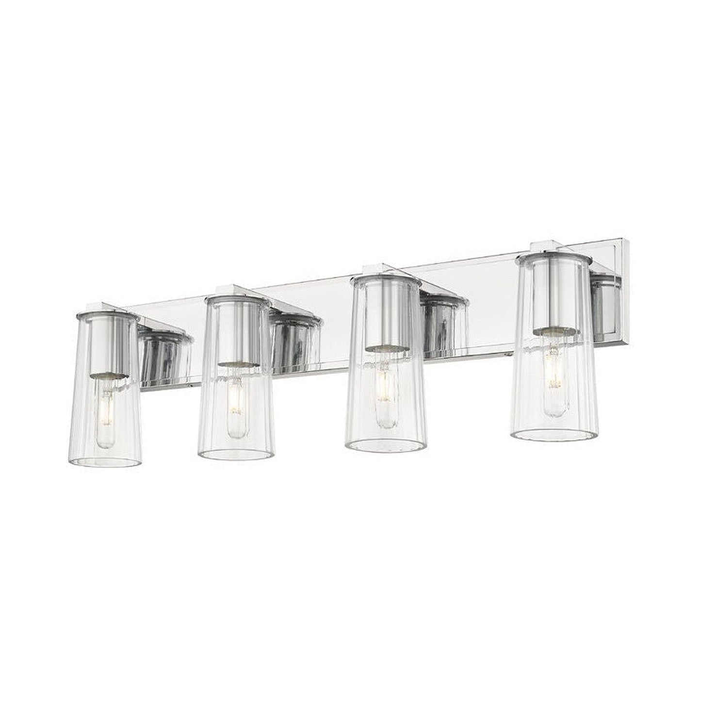 Z-Lite Titus 32" 4-Light Chrome Vanity Light With Clear Glass Shade