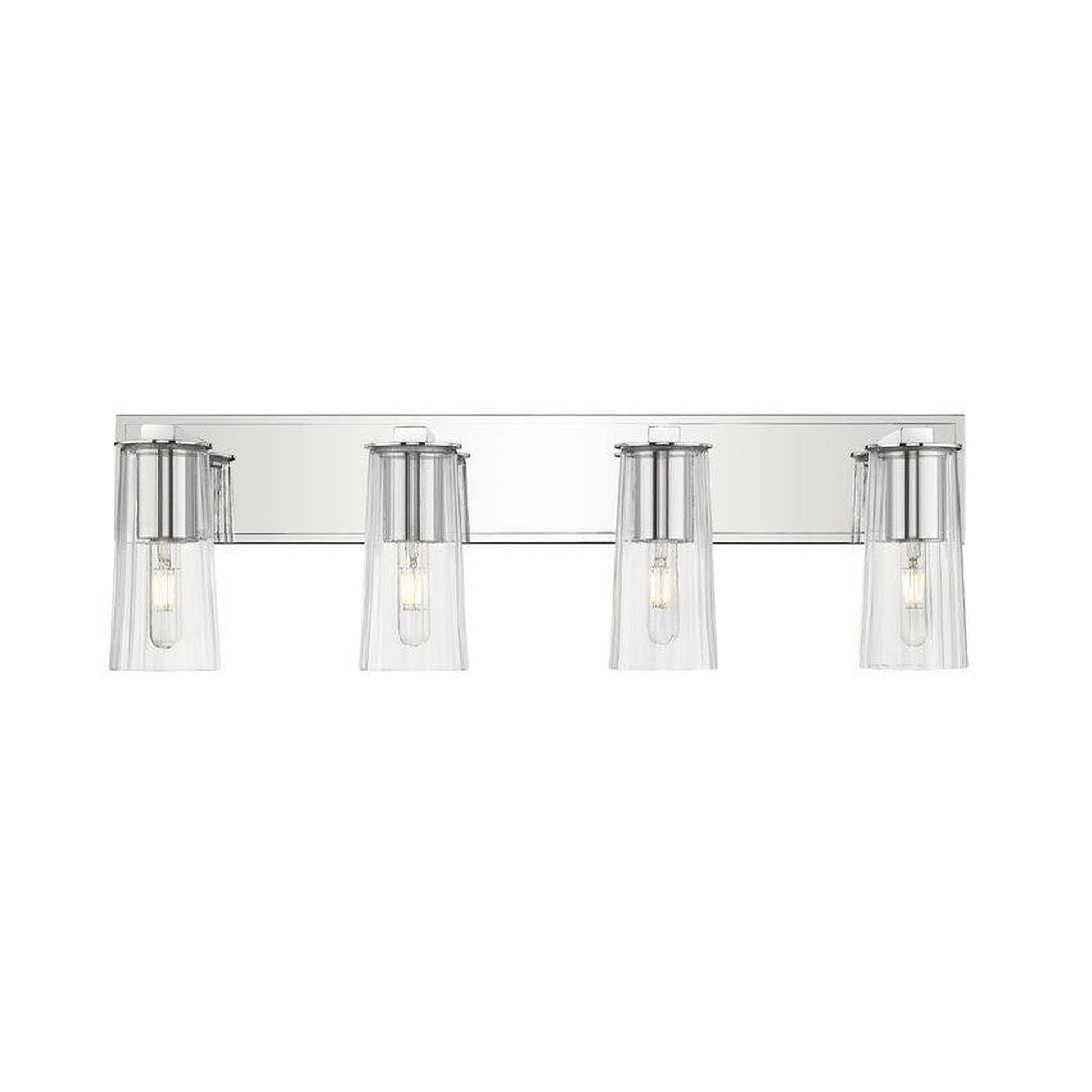 Z-Lite Titus 32" 4-Light Chrome Vanity Light With Clear Glass Shade