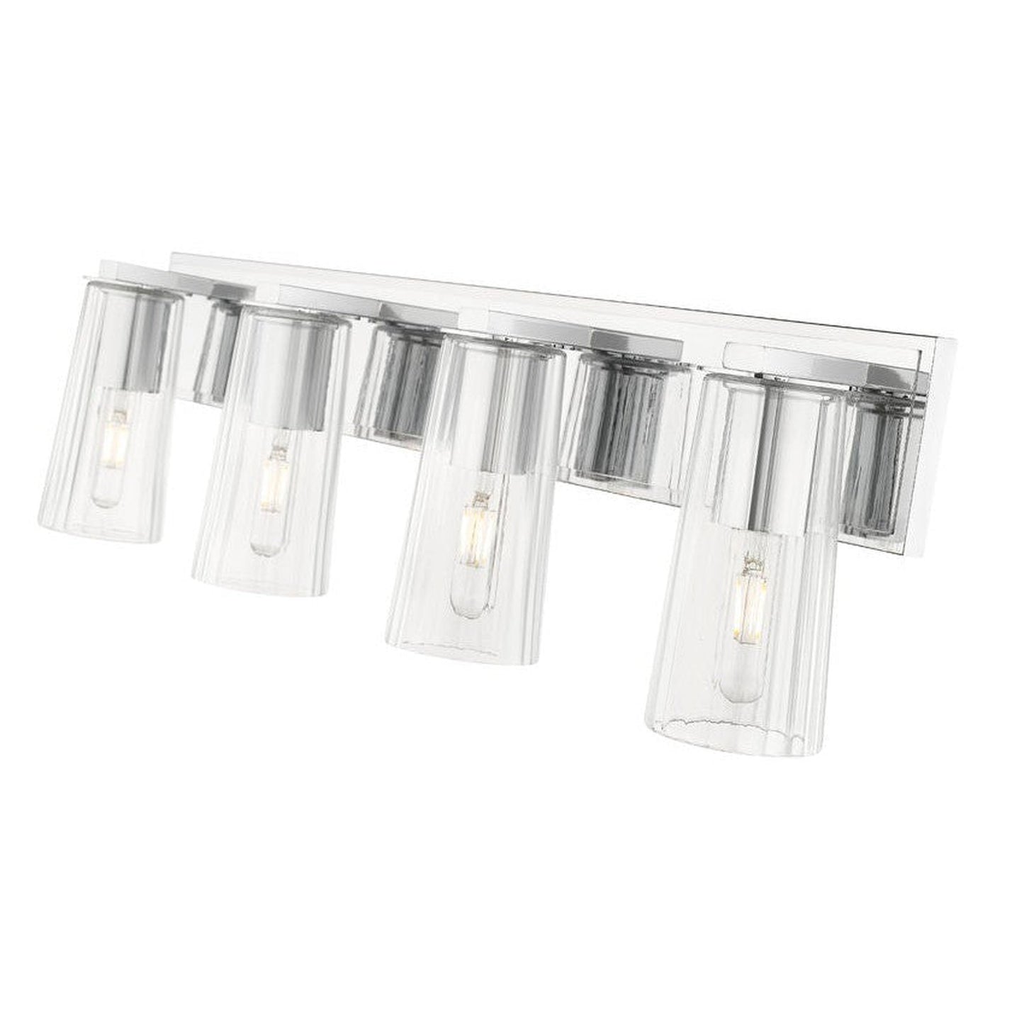 Z-Lite Titus 32" 4-Light Chrome Vanity Light With Clear Glass Shade