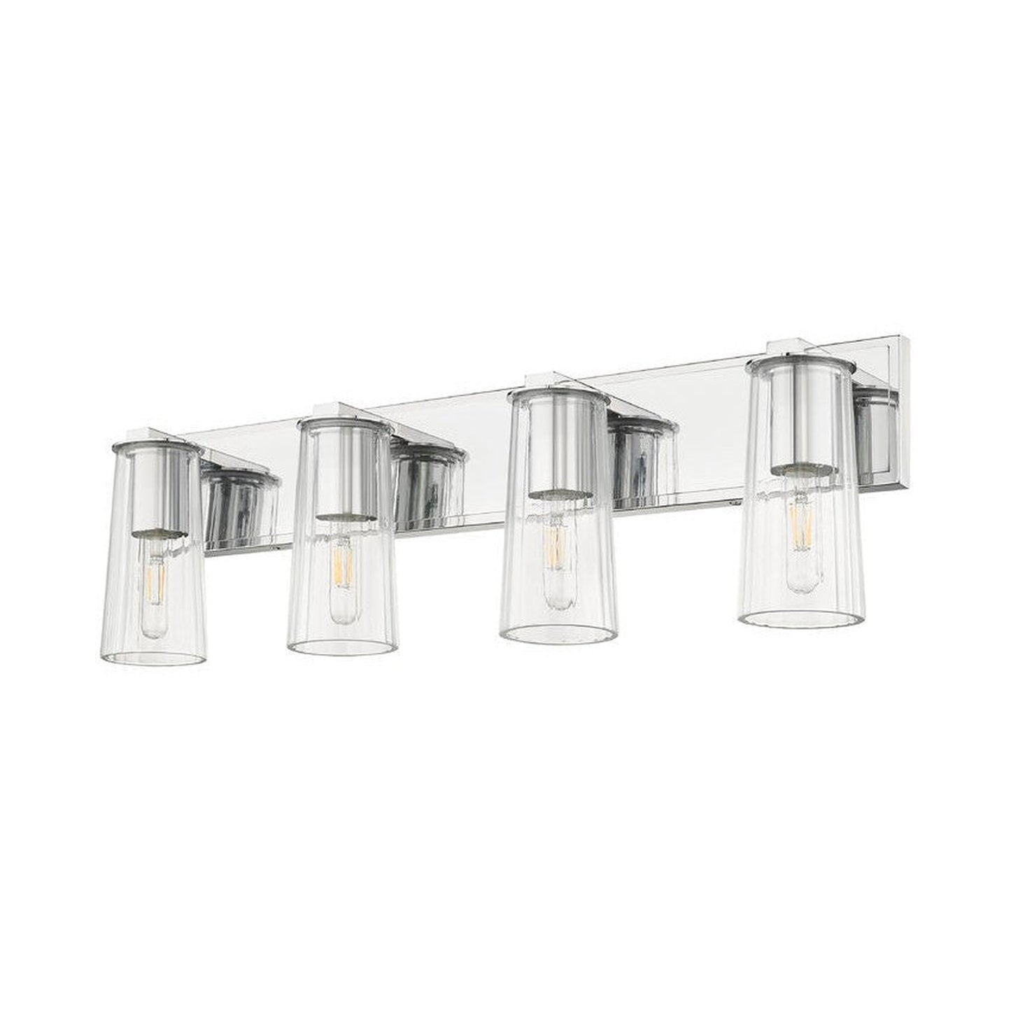 Z-Lite Titus 32" 4-Light Chrome Vanity Light With Clear Glass Shade